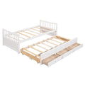 Daybed With Trundle And Drawers, Twin Size, White Old Sku: Lp0000141Kaa White Solid Wood