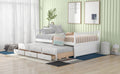 Full Size Daybed With Twin Size Trundle And Drawers, Full Size, White White Solid Wood