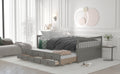 Full Size Daybed With Twin Size Trundle And Drawers, Full Size, Gray Gray Solid Wood