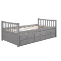 Daybed With Trundle And Drawers, Twin Size, Gray Old Sku: Lp0000141Eaa Gray Solid Wood