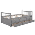 Daybed With Trundle And Drawers, Twin Size, Gray Old Sku: Lp0000141Eaa Gray Solid Wood