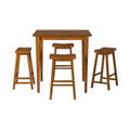 Casual Dining 29 Inch Bar Height Stools 2Pc Set Saddle Seat Solid Wood Oak Finish Home Furniture Oak Dining Room Solid Wood