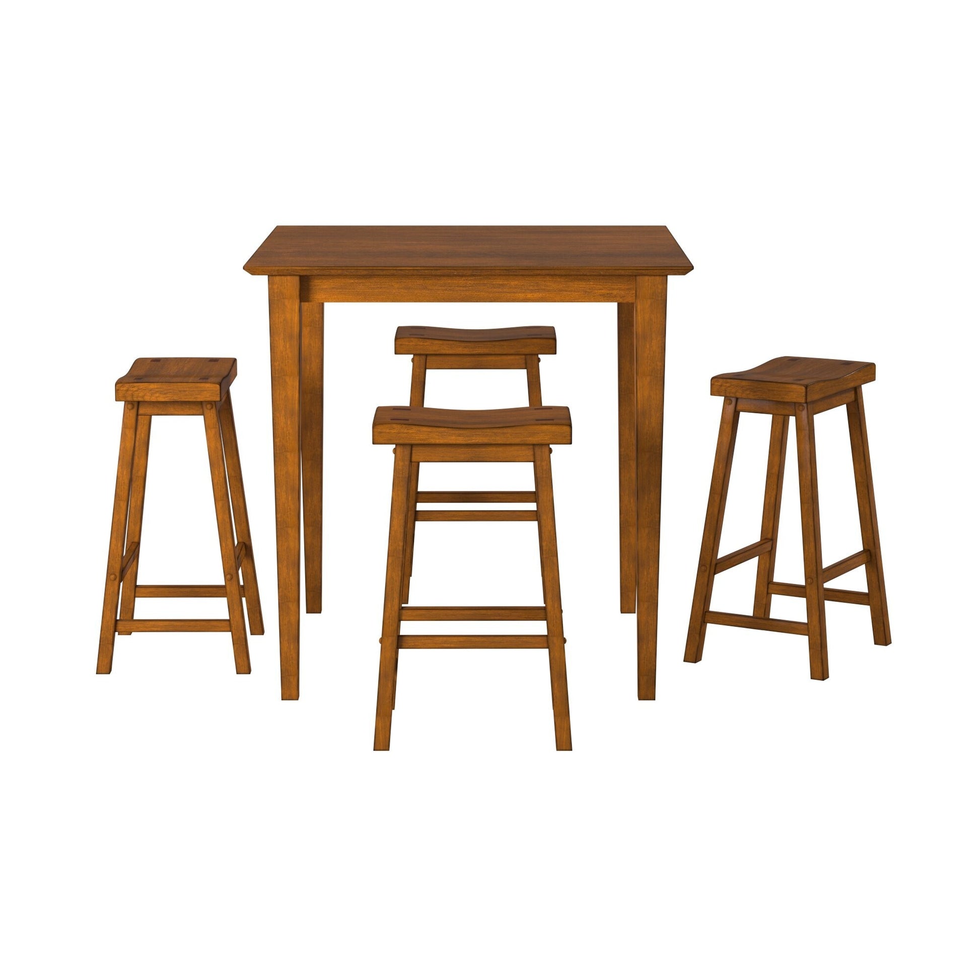 Casual Dining 29 Inch Bar Height Stools 2Pc Set Saddle Seat Solid Wood Oak Finish Home Furniture Oak Dining Room Solid Wood