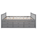 Full Size Daybed With Twin Size Trundle And Drawers, Full Size, Gray Gray Solid Wood