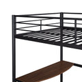 Twin Metal Loft Bed With Desk, Ladder And Guardrails, Loft Bed For Bedroom, Black Old Skumf195191Aab Twin Black Metal