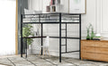 Twin Metal Loft Bed With Desk, Ladder And Guardrails, Loft Bed For Bedroom, Black Old Skumf195191Aab Twin Black Metal