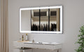 48X24 Inch Led Bathroom Vanity Mirror Wall Mounted Adjustable White Warm Natural Lights Anti Fog Touch Switch With Memory Modern Smart Large Bathroom Mirrors Silver Aluminium