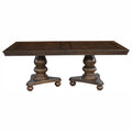 Traditional Style Dining Room Table W Leaf 2X Armchairs And 4X Side Chairs Dining 7Pc Set Brown Cherry Finish Upholstered Seat Wooden Furniture Wood Wood Brown Mix Seats 6 Wood Dining Room Extendable Traditional Double Pedestal Rectangular Dining Table