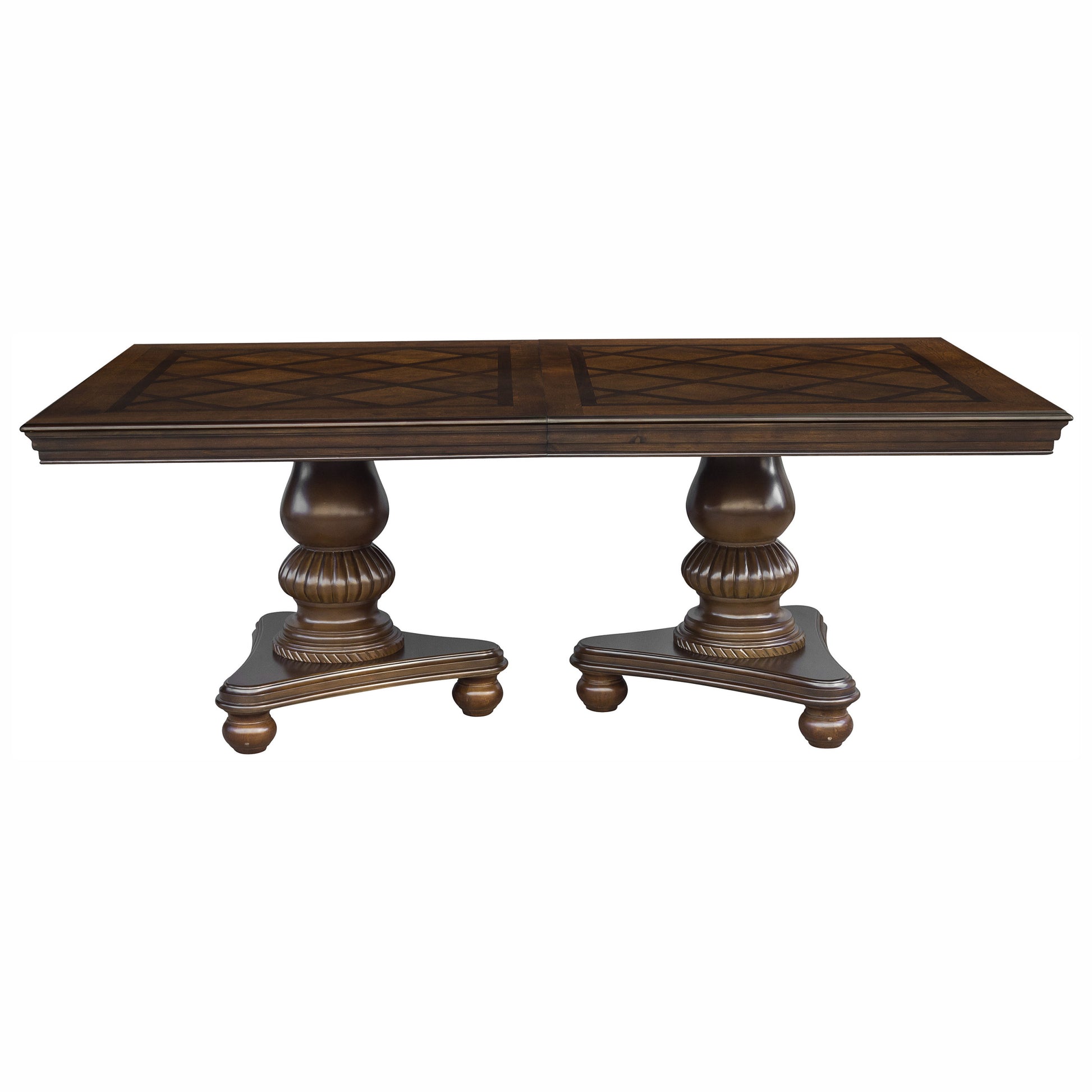 Traditional Style Dining Room Table W Leaf 2X Armchairs And 4X Side Chairs Dining 7Pc Set Brown Cherry Finish Upholstered Seat Wooden Furniture Wood Wood Brown Mix Seats 6 Wood Dining Room Extendable Traditional Double Pedestal Rectangular Dining Table