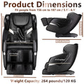 Massage Chairs Sl Track Full Body Massage Recliner With Foot Roller,Airbag Massage,Zero Gravity, Bluetooth Speaker Black Black Pu