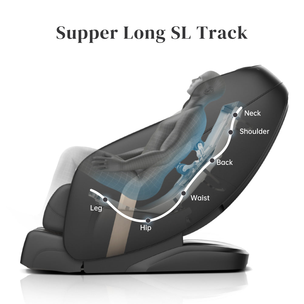 Massage Chair, Zero Gravity Shiatsu Massage Chairs Full Body And Recliner Sl Track Massage Chair With Bluetooth Speaker,Anion,Thai Stretch,Usb Charing,Heating And Foot Roller Massager Black Pu