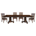 Traditional Dining Table 1Pc Brown Cherry Finish Double Pedestal Base Separate Extension Leaf Dining Furniture Brown Mix Dining Room Traditional Wood