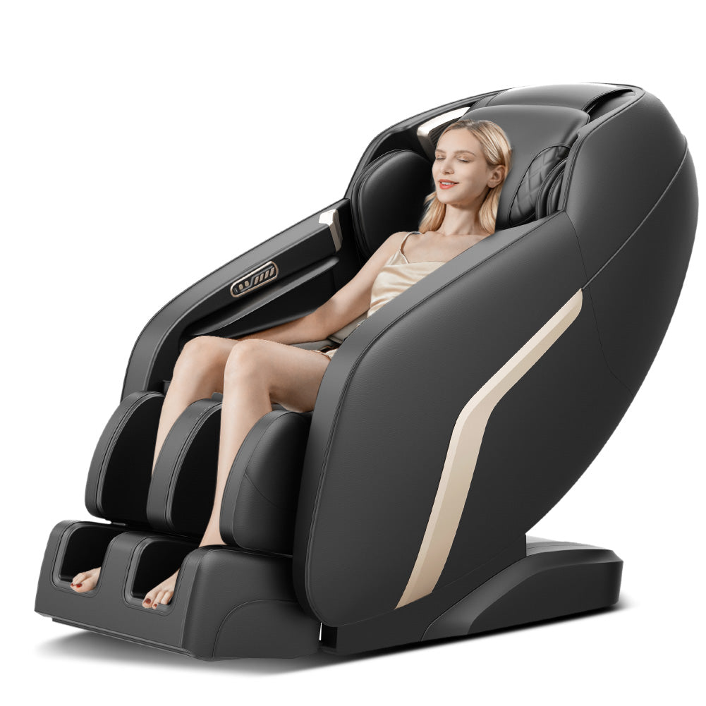 Massage Chair, Zero Gravity Shiatsu Massage Chairs Full Body And Recliner Sl Track Massage Chair With Bluetooth Speaker,Anion,Thai Stretch,Usb Charing,Heating And Foot Roller Massager Black Pu