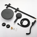 5 Setting Handheld Shower System Slide Bar Combo Rain Showerhead, Dual Shower Head Spa System Matte Black Abs