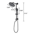 5 Setting Handheld Shower System Slide Bar Combo Rain Showerhead, Dual Shower Head Spa System Matte Black Abs