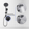 5 Setting Handheld Shower System Slide Bar Combo Rain Showerhead, Dual Shower Head Spa System Matte Black Abs