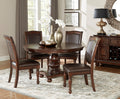 Traditional Dining Table 1Pc Brown Cherry Finish Pedestal Base Round Table Dining Room Furniture Brown Mix Dining Room Traditional Wood