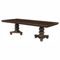 Traditional Dining Table 1Pc Brown Cherry Finish Double Pedestal Base Separate Extension Leaf Dining Furniture Brown Mix Dining Room Traditional Wood