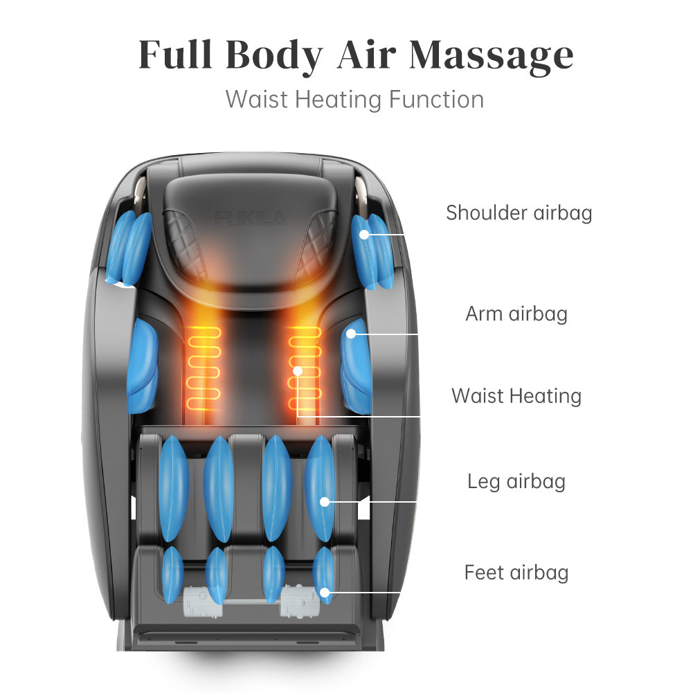 Massage Chair, Zero Gravity Shiatsu Massage Chairs Full Body And Recliner Sl Track Massage Chair With Bluetooth Speaker,Anion,Thai Stretch,Usb Charing,Heating And Foot Roller Massager Black Pu