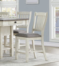 Antique White And Rosy Brown Counter Height Dining 7Pc Set Counter Height Table W Storage Display Shelf 4X Drawers Wine Rack And 6X Counter Height Chairs Wood Wood Antique White Seats 6 Wood Dining Room Casual Rectangular Dining Table With Chair Wood
