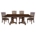 Traditional Dining Table 1Pc Brown Cherry Finish Double Pedestal Base Separate Extension Leaf Dining Furniture Brown Mix Dining Room Traditional Wood