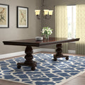 Traditional Dining Table 1Pc Brown Cherry Finish Double Pedestal Base Separate Extension Leaf Dining Furniture Brown Mix Dining Room Traditional Wood