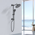 5 Setting Handheld Shower System Slide Bar Combo Rain Showerhead, Dual Shower Head Spa System Matte Black Abs