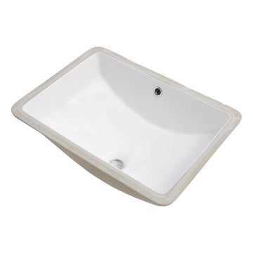 Bathroom Sink Rectangle Deep Bowl Pure White Porcelain Ceramic Lavatory Vanity Sink Basin With Overflow White Ceramic