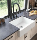 Bridge Kitchen Faucet With Pull Down Sprayhead In Spot Matte Black Brass