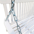 Front Porch Swing With Armrests, Wood Bench Swing With Hanging Chains,For Outdoor Patio ,Garden Yard, Porch, Backyard, Or Sunroom,Easy To Assemble,White White Solid Wood