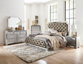 Glamorous Silver Finish Dresser 1Pc 7 Drawers Beveled Mirror Trim Modern Bedroom Furniture Silver Glam,Modern Wood