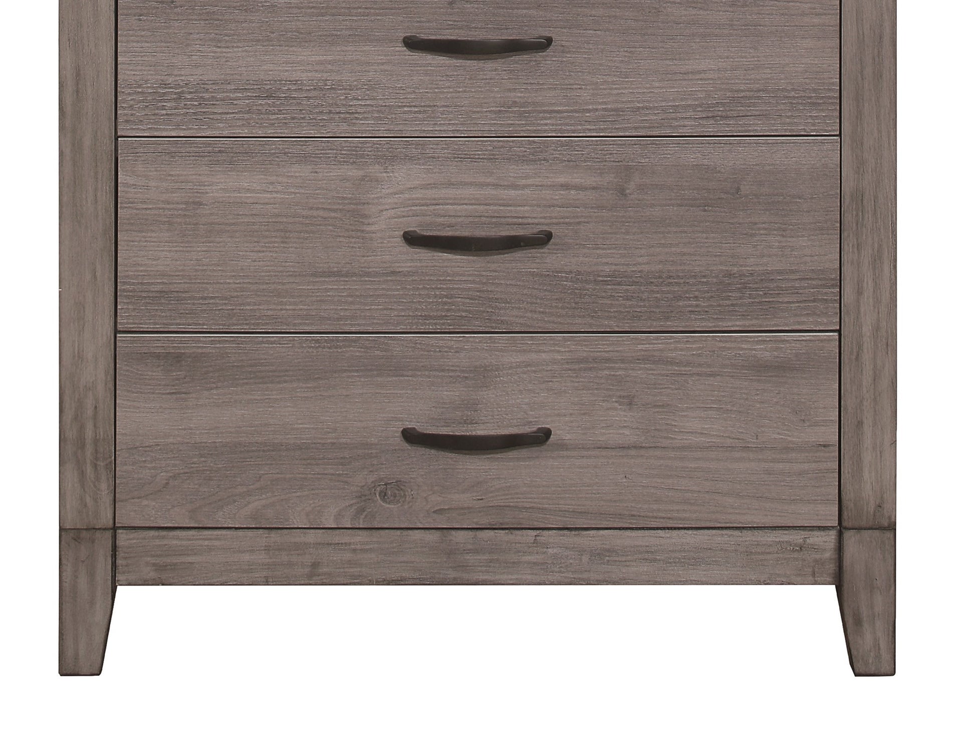 Brownish Gray Finish 1Pc Bedroom Chest Of 5 Drawers Melamine Laminate Dark Metal Hardware Corner Rivets Brown Gray Bedroom Wood