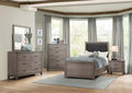 Brownish Gray Finish 1Pc Nightstand Melamine Laminate 2X Drawers Dark Metal Hardware Bed Side Table Brown Gray 2 Drawers Bedroom Wood