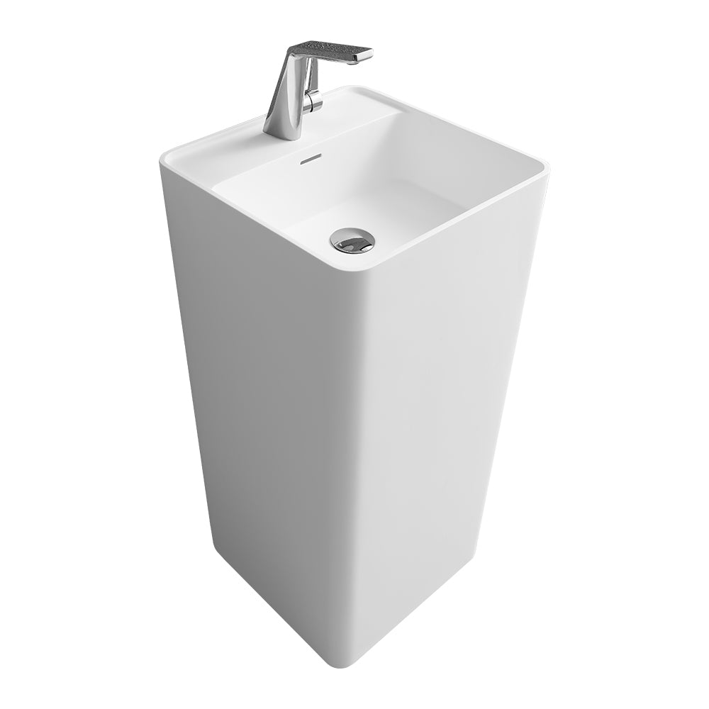 16.7"Solid Surface Basin White Solid Surface