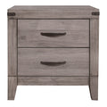Brownish Gray Finish 1Pc Nightstand Melamine Laminate 2X Drawers Dark Metal Hardware Bed Side Table Brown Gray 2 Drawers Bedroom Wood