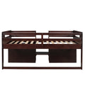 Twin Size Loft Bed With Two Shelves And Two Drawers Antique Espresso Antique Espresso Solid Wood