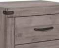 Brownish Gray Finish 1Pc Nightstand Melamine Laminate 2X Drawers Dark Metal Hardware Bed Side Table Brown Gray 2 Drawers Bedroom Wood