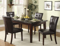 Transitional Dining Table 1Pc Espresso Finish Wood Legs Black Marble Top Dining Room Furniture Espresso Dining Room Wood