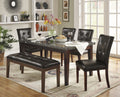 Transitional Dining Table 1Pc Espresso Finish Wood Legs Black Marble Top Dining Room Furniture Espresso Dining Room Wood