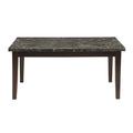 Transitional Dining Table 1Pc Espresso Finish Wood Legs Black Marble Top Dining Room Furniture Espresso Dining Room Wood