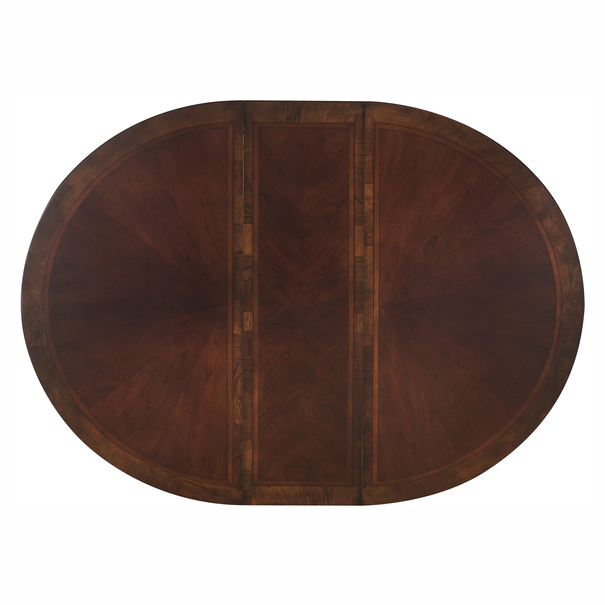 Beautiful Cherry Finish With Gold Tipping 1Pc Dining Round Oval Table With Extension Leaf Traditional Design Furniture Brown Mix Dining Room American Traditional,Traditional Wood