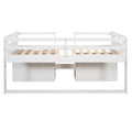 Twin Size Loft Bed With Two Shelves And Two Drawers Antique White Antique White Solid Wood