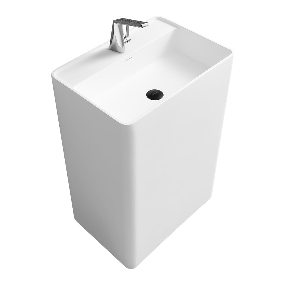 23.6"Solid Surface Basin White Solid Surface