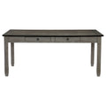 Antique Gray And Coffee Finish 6Pc Dining Set Table W 6X Drawers Upholstered Bench 4X Side Chairs Casual Country Style Dining Room Furniture Wood Wood Antique Gray Seats 6 Wood Dining Room 72 Inches Rectangular Dining Table With Chair And Bench Solid