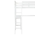 Twin Loft Bed With Desk,Ladder,Shelveswhite White Pine