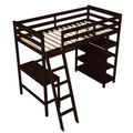 Twin Loft Bed With Desk,Ladder,Shelvesespresso Espresso Pine