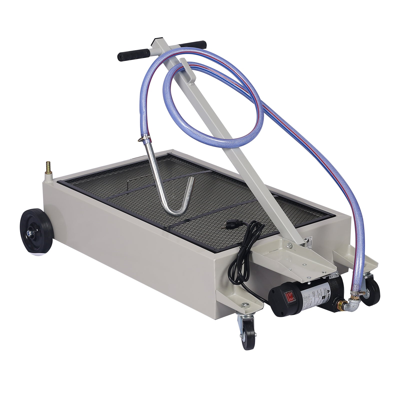 20 Gallon Low Profile Oil Drain With Pump Gray Steel