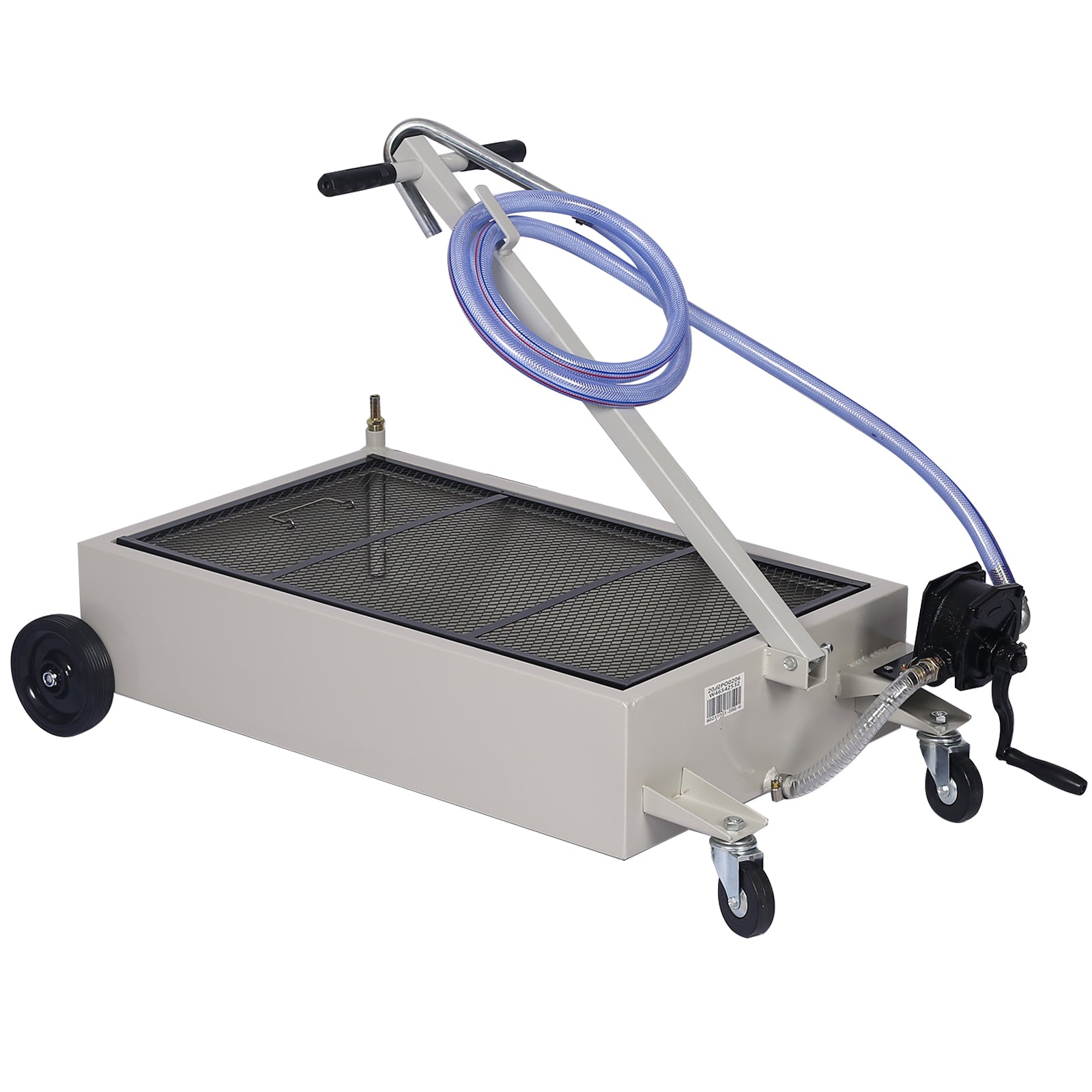 20 Gallon Low Profile Oil Drain With Pump Gray Gray Steel