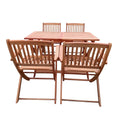 Foldable Patio Dining Set, 4 Folding Chairs & 1 Dining Table, Indoor And Outdoor Universal,Teak Oak Solid Wood