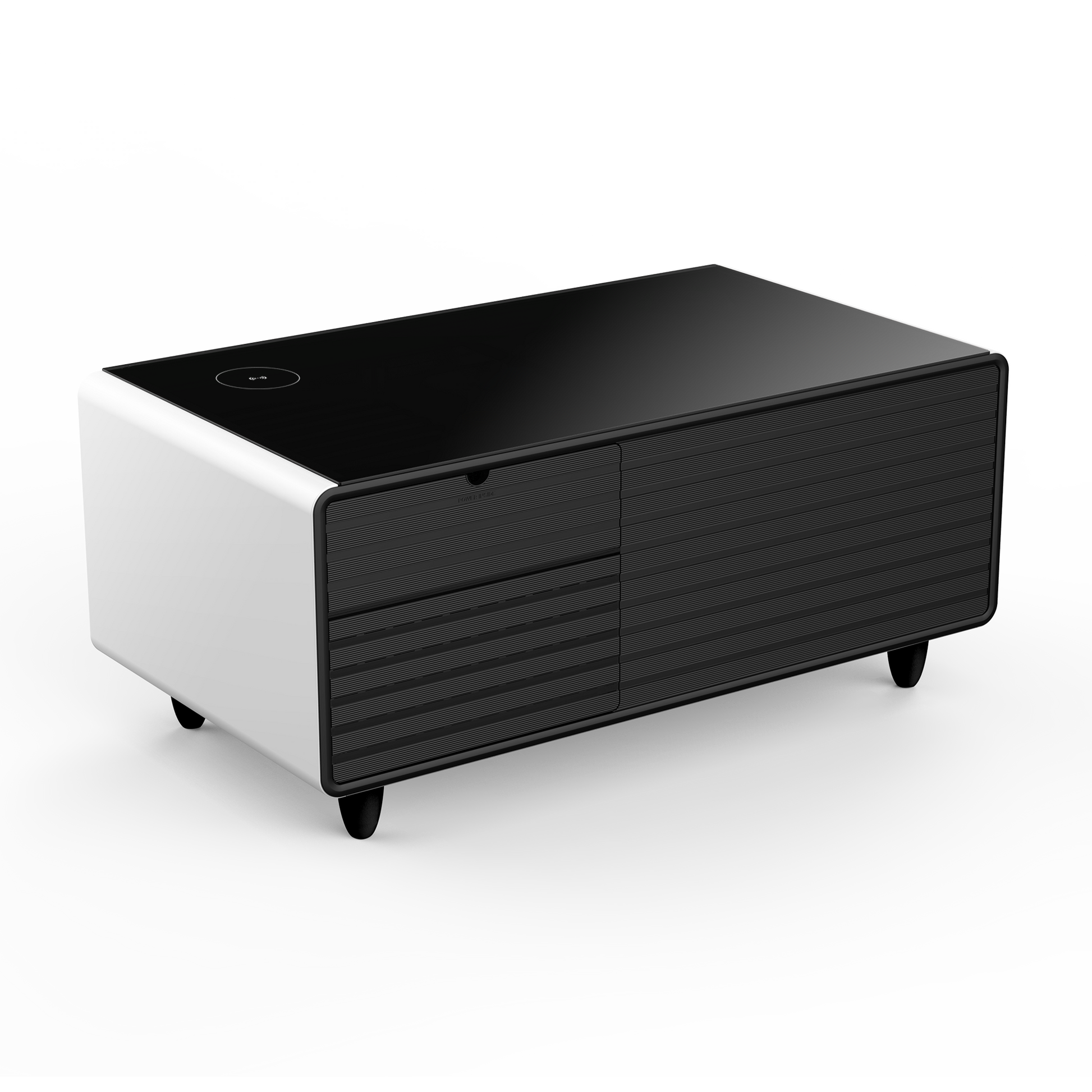 Modern Smart Coffee Table With Built In Fridge, Outlet Protection,Wireless Charging, Mechanical Temperature Control, Power Socket, Usb Interface And Ice Water Interface, White White Built In Outlets Or Usb Primary Living Space Luxury,Modern Freestanding